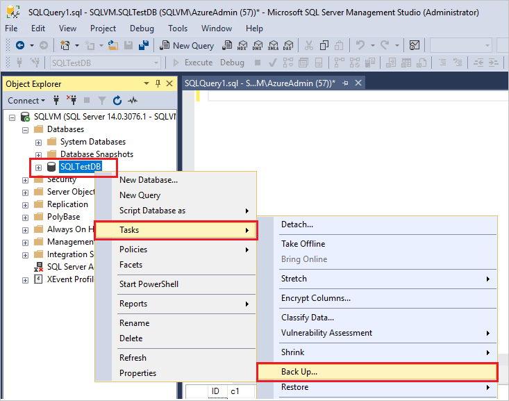 Database support example: SQL und Mircosoft