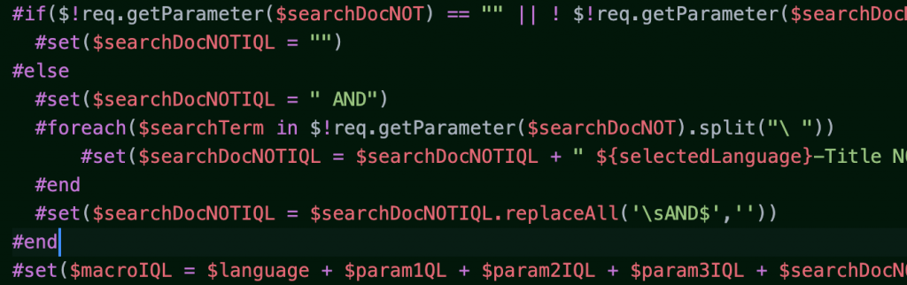 Velocity Code Example