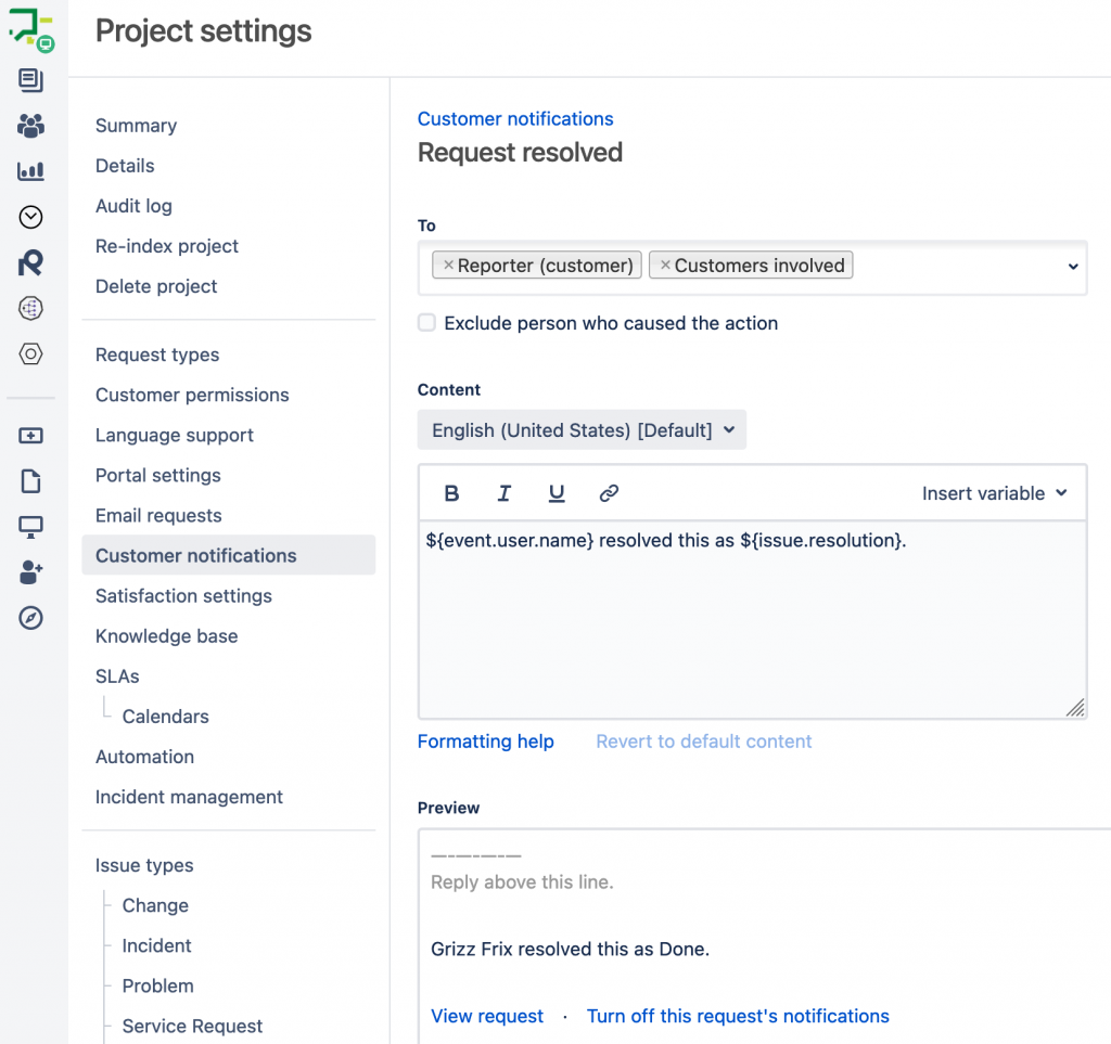 Translating Customer Notifications in Jira Service Management