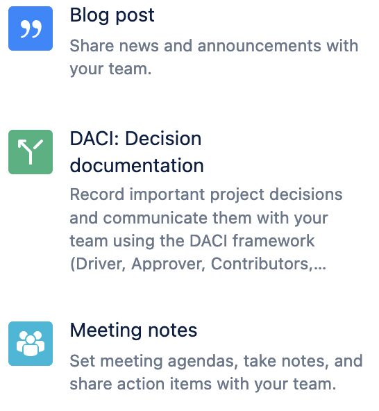 Intranet created in Confluence 12 Confluence templates by Atlassian
