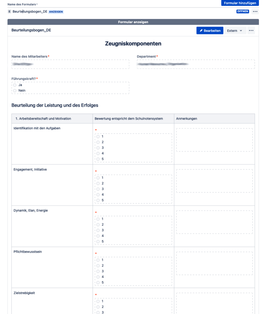 ProForma Formular