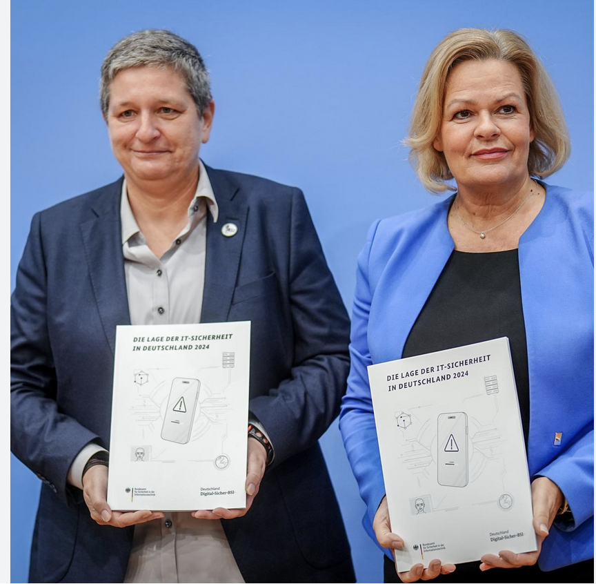 BSI Präsidentin Claudia Plattner und Bundesinnenministerin Nancy Faeser präsentieren BSI Jahresbericht 2024