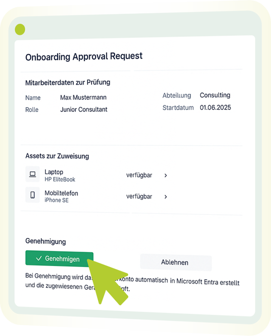 Vom Menschen zum User - Mit Jira Service Desk und Entra besseres Onboarding 14 Beispielbild Screenshot Onboarding & Approval Request