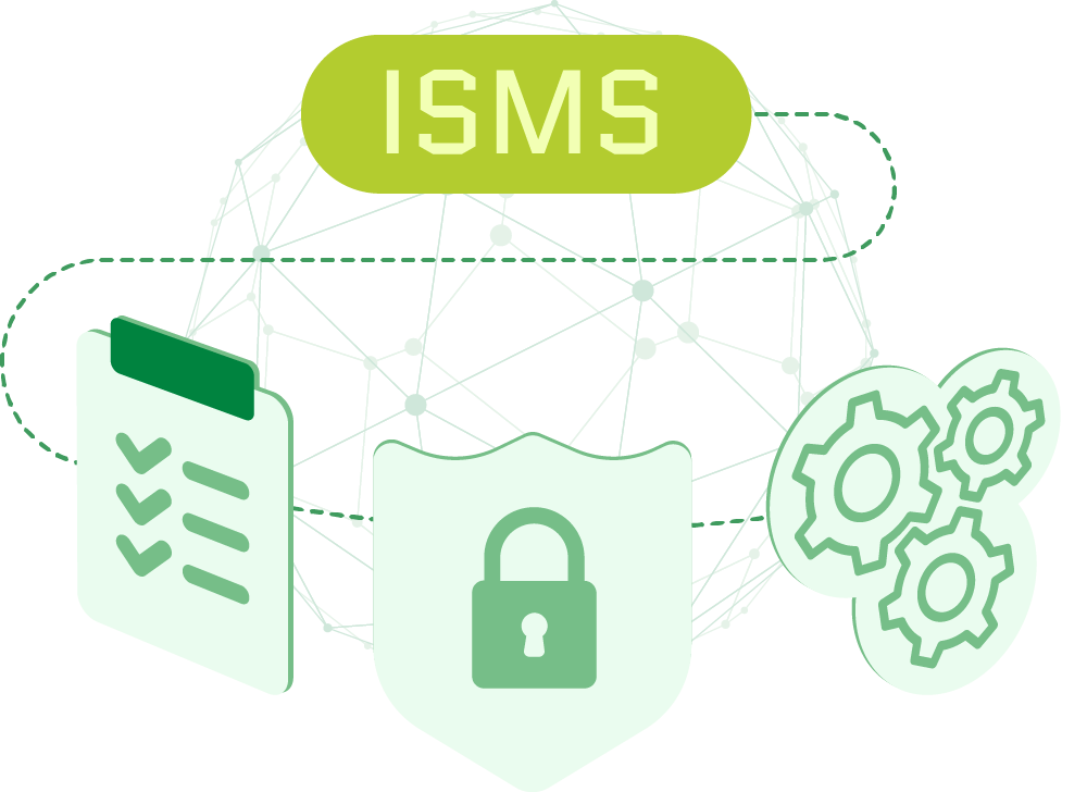 ISMS für kleine Unternehmen: Praktische Tipps zur Umsetzung und Kostenkontrolle 13 ISMS als Teil der Unternehmenspraxis Schaubild – von einem ISMS gehen nacheinander drei Aspekte-Icons aus: Planung, Sicherheit und Effizenz.